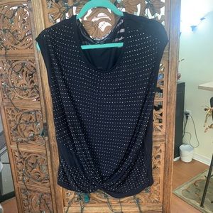 Black Shirt with Tiny Gold Accents by INC Size Medium